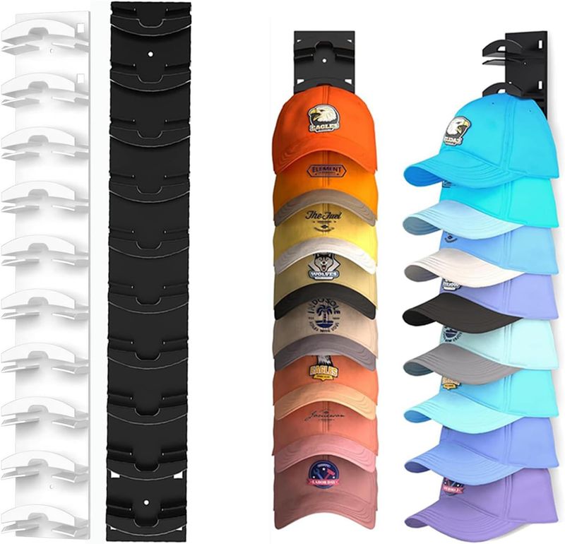 Suporte de exibição de boné de beisebol Suporte de armazenamento de chapéu Casa Quarto resistente Sala de estar Entrada Gancho de chapéu_voghion.com