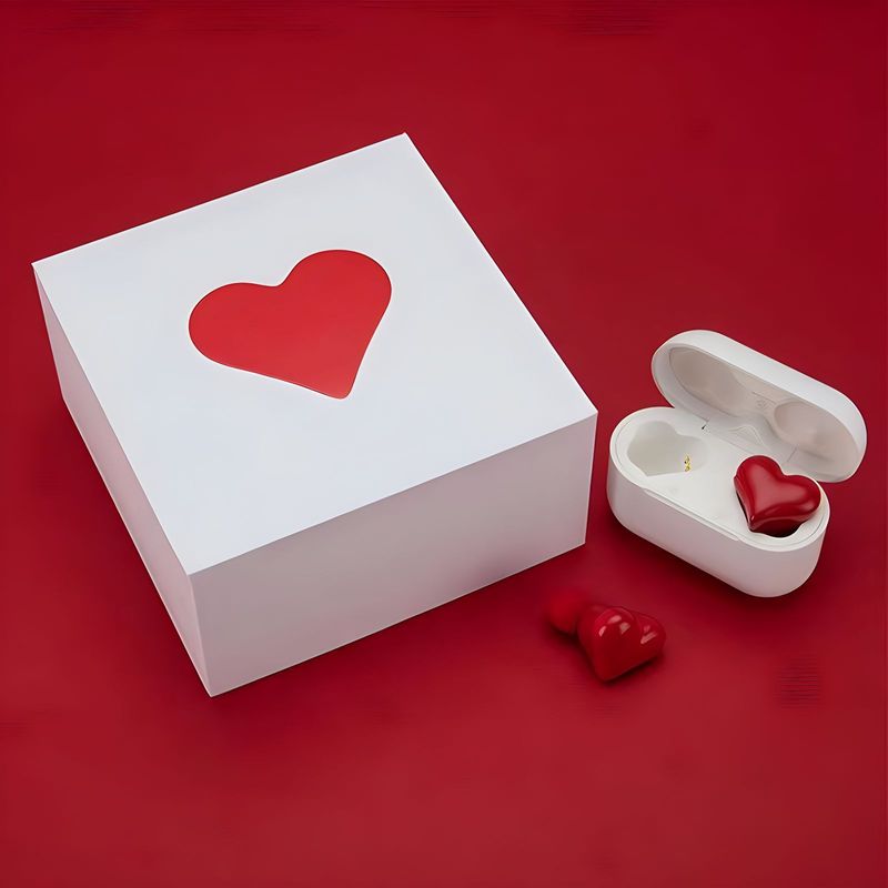 New Heart-shaped Cute Girls Wireless Bluetooth Earphones With Colorful Lights_voghion.com