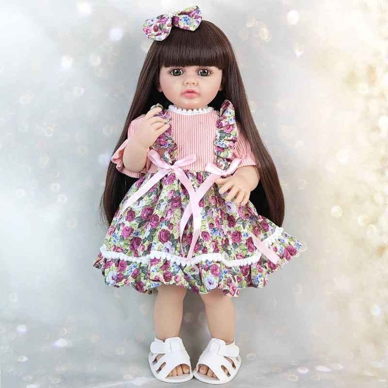 55cm Reborn Pop Baby Zacht Rubber Roze Prinses Cadeau Verwisselbare Aankleedpop Badbaar Meisje Speelgoedpop_voghion.com