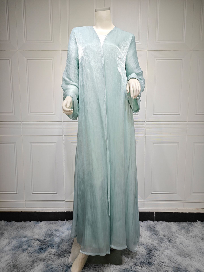 Damenbekleidung Muslimische Robe Abaya Dubai Tragen Sie helles Seidenkleid Ins Trend_voghion.com