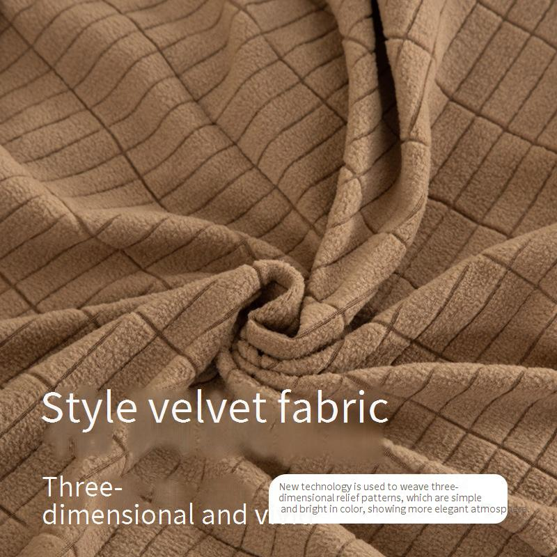 Copridivano moderno e semplice in jacquard tinta unita, copridivano antipolvere elastico lavorato a maglia di alta qualità, tutto compreso_voghion.com