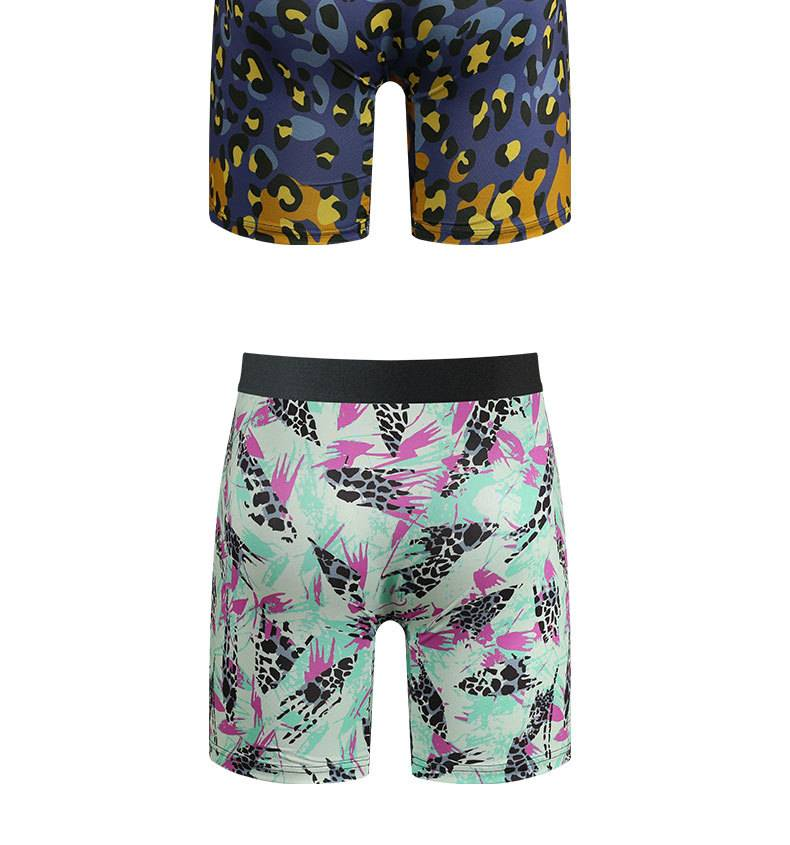NOKO 3-pack Europees en Amerikaans ondergoed met luipaardprint, ademend, verlengde broekspijpen, elastische en comfortabele sportboxershorts voor heren_voghion.com