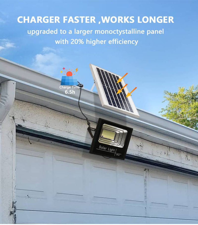 Outdoor Solar Lamps LED Lights Garden Lighting Floodlight IP67 Waterproof Stairs Wall Solar Light Dimming Remote Control 3 Model_voghion.com