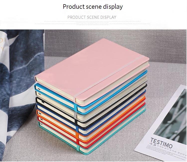 A5 Minimalist Elastic Band Notebook - Premium PU Leather Cover, 100 Sheets Lined Paper, Business Office_voghion.com