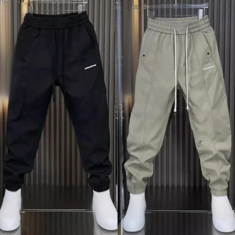Men's Clothing Stylish Jogger Pants With Contrast Stitching, Relaxed Fit, Lightweight & Breathable Cotton Blend, Elastic Cuffs, Available In Grey_voghion.com