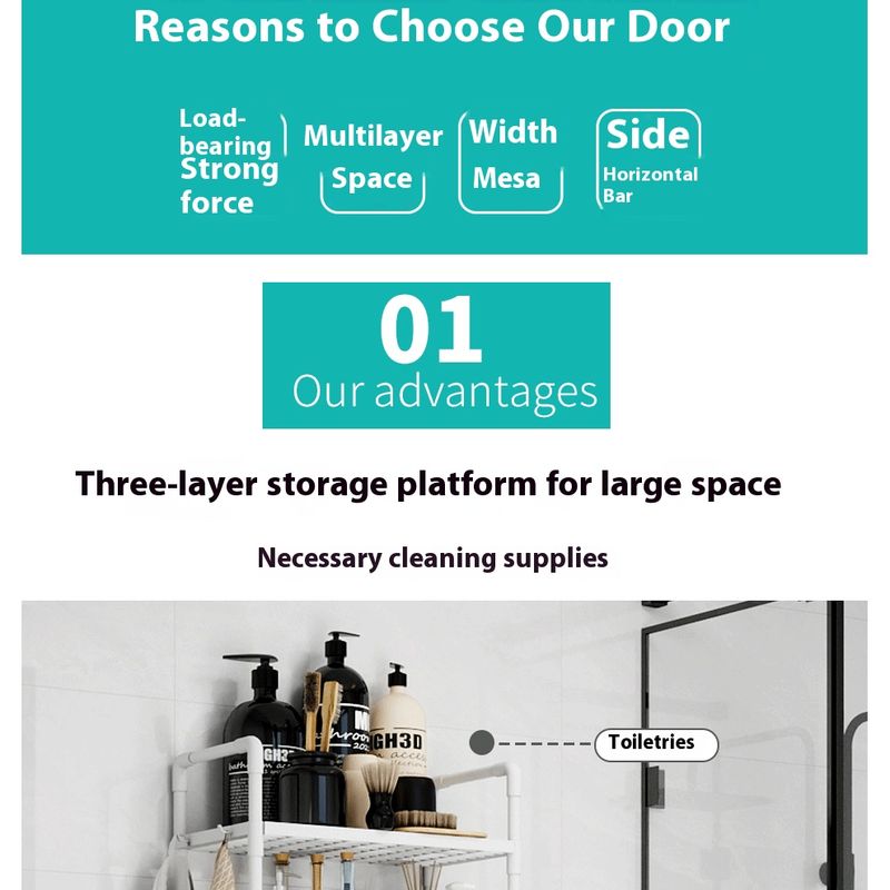 3-Tier Freestanding Toilet Shelf – Sturdy Iron Bathroom Organizer With Spray-Coated Finish For Towels, Toilet Paper & Essentials_voghion.com