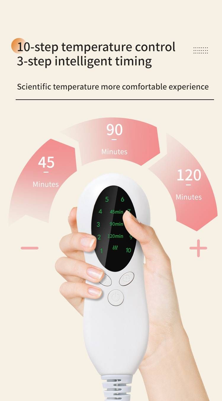 Adjustable Heating Pad For Back & Muscle Pain Relief – 6-Temperature Electric Blanket With 4 Timer Modes (110V, 30×60cm, US/EU/UK/AU Plug Options)_voghion.com