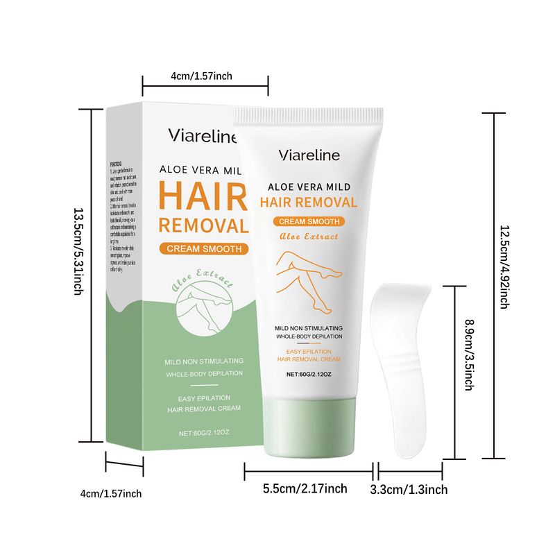 Crema depilatoria idratante delicata detergente all'aloe vera Viareline per la pelle liscia di tutto il corpo_voghion.com