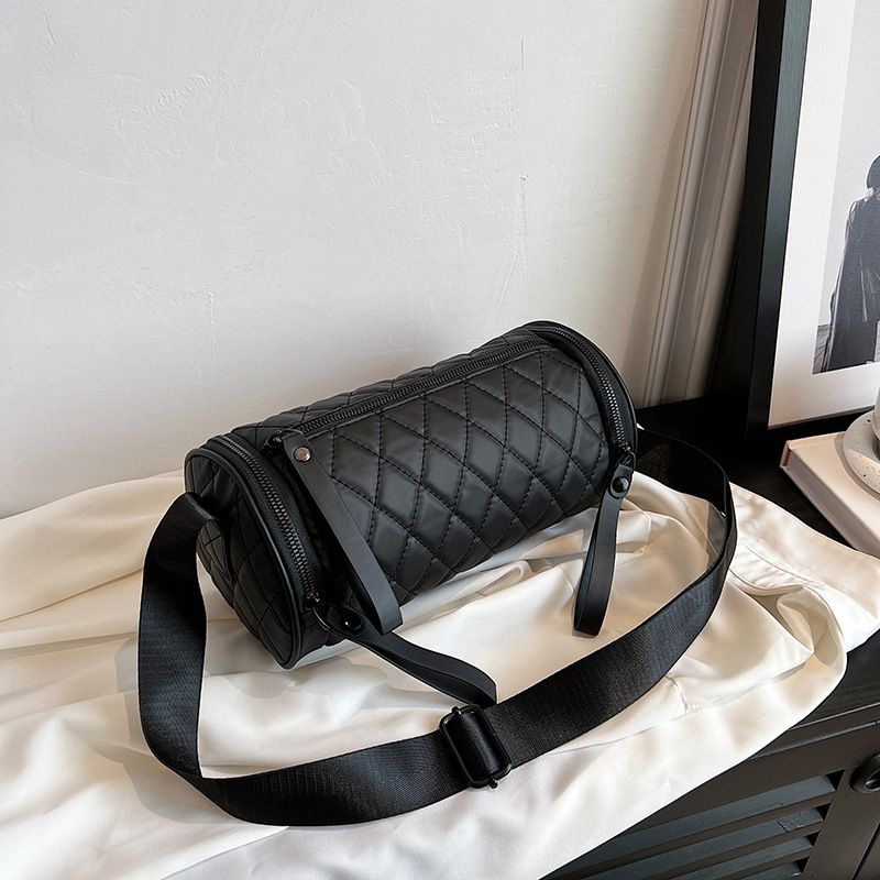Piccola borsa a tracolla da donna, nuova, trapuntata, semplice, di alta qualità, con tracolla larga e tracolla a cilindro_voghion.com