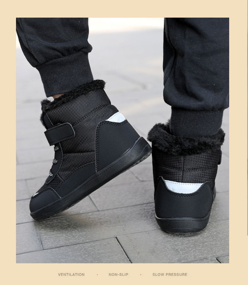 Ski Boots Winter New Children's High Top Plus Velvet Thickened Wide Head Cotton Shoes Outdoor Warm Snow Boots_voghion.com