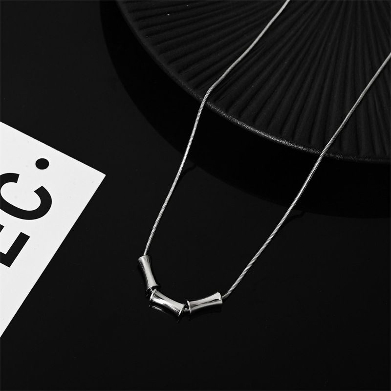 Collana con ciondolo a forma di nodo di bambù, piccola, di alta qualità, per maglioni da uomo, semplici e alla moda._voghion.com