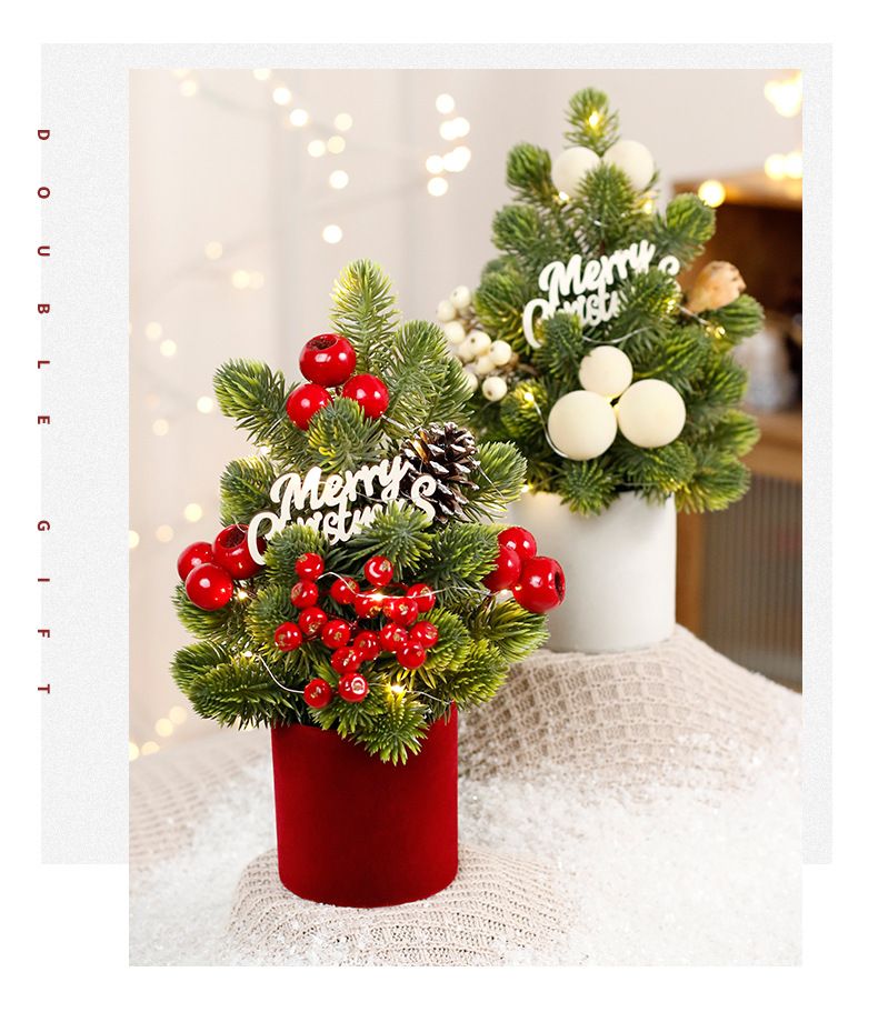 LED Pinecone Christmas Ornament - PE Noble Pine Decor For Desktop Mini Christmas Tree Festive_voghion.com