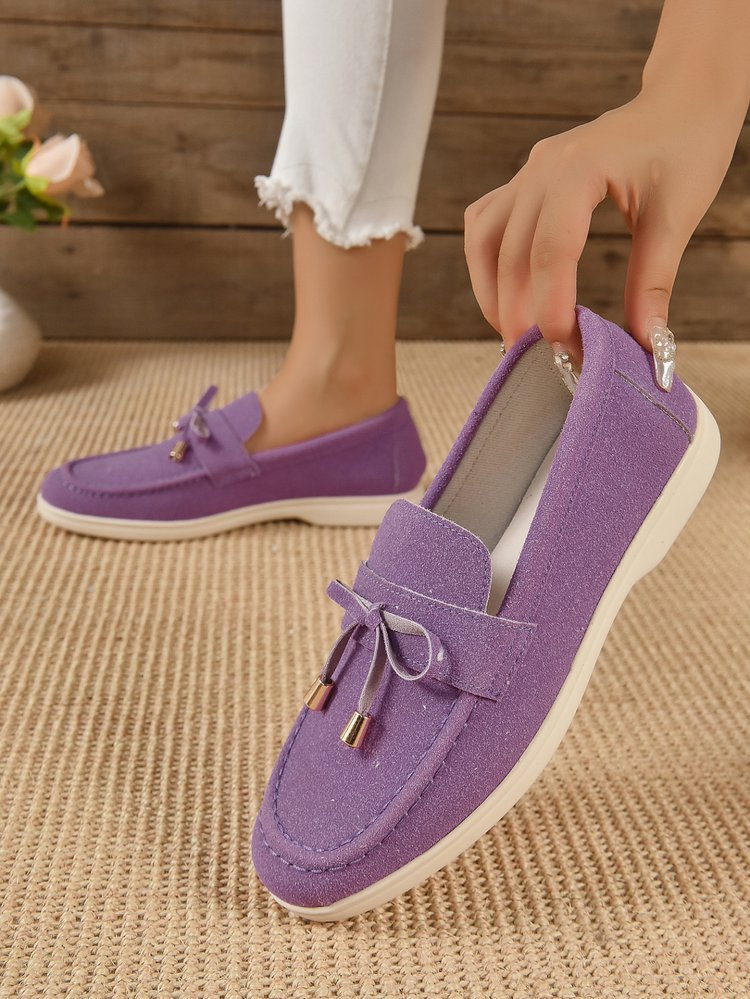 Scarpe basse comode di grandi dimensioni pigre in un solo passaggio da donna primaverili e autunnali_voghion.com