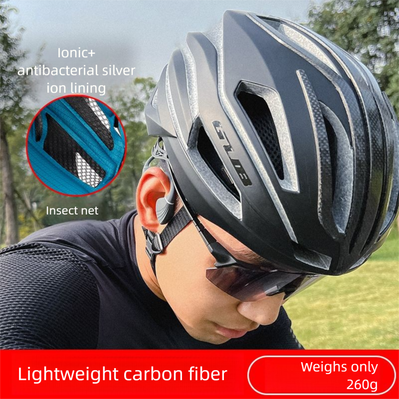 GUB SV9 Carbon Fiber Cycling One-piece Mountain Bike Ultralight Safety Helmet For Men And Women With Insect Net_voghion.com