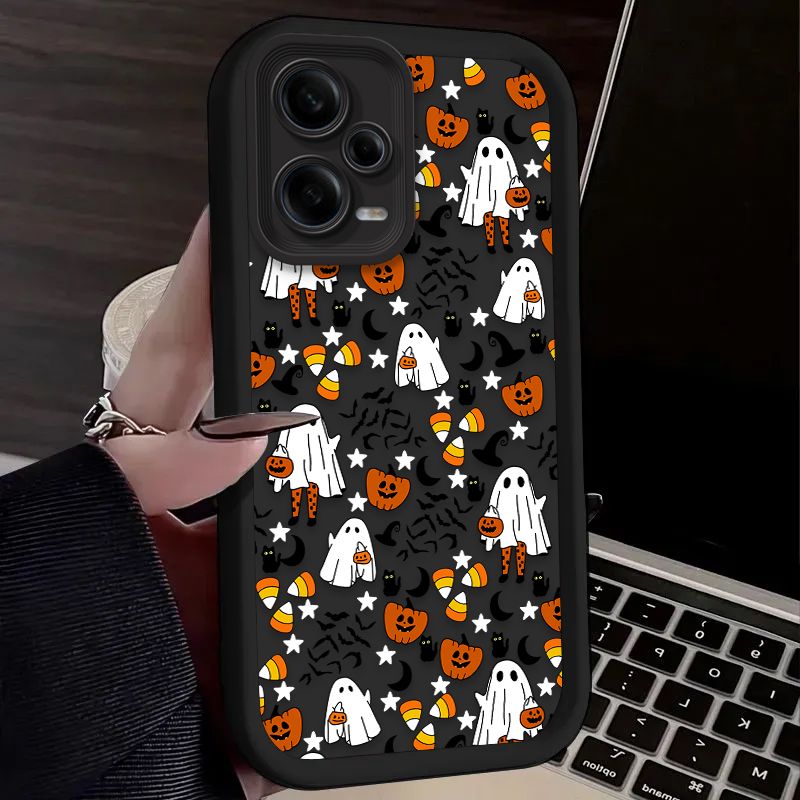 Roligt Halloween-söt spökskal för Xiaomi Redmi Note 13 12 11 Pro Plus 4G 5G 12S 11S 10S 10 9 9S Redmi 14C 13C 12C A3 12 Capa_voghion.com