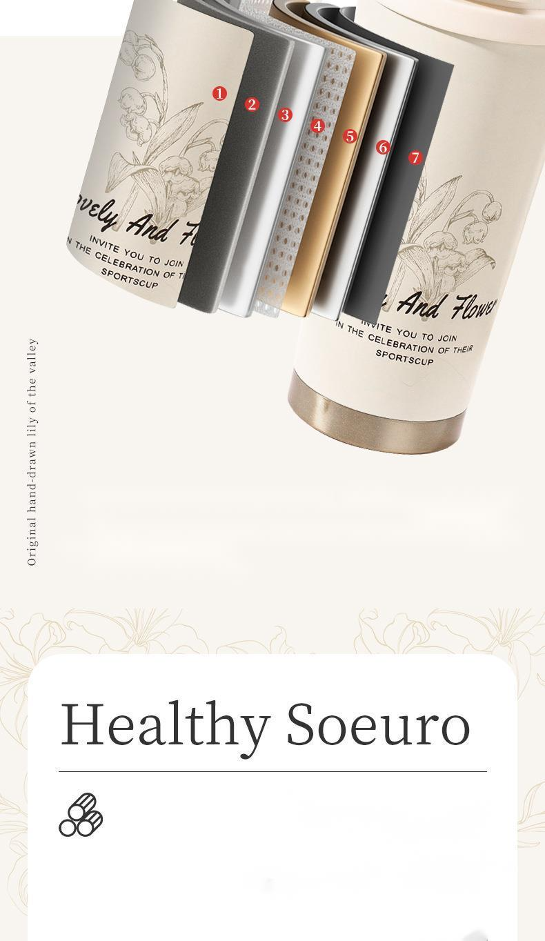 Tazza da caffè con cannuccia di alta qualità, regalo per ufficio e business, con rivestimento interno in ceramica Lily Of The Valley_voghion.com