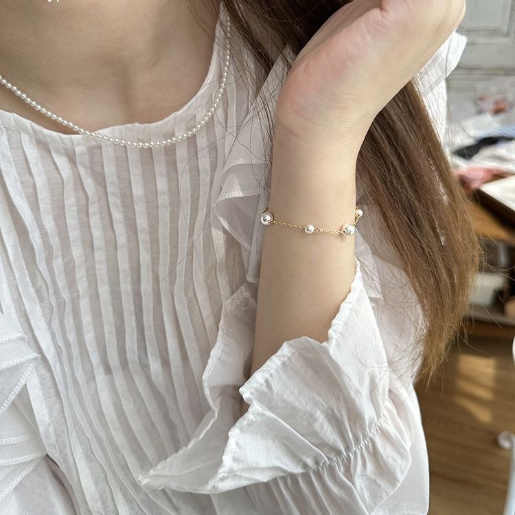 Forest Candy Planet|Neue Version Sternenhimmel Perfekte runde Shijia-Perle Handgefertigtes Silberarmband Verstellbar Starkes Licht_voghion.com