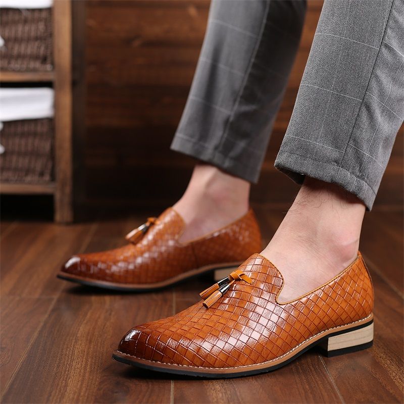 Herren Luxus Freizeitschuhe Herbst Leder Loafer Büro Abendschuhe Herren Fahren Mokassins Bequeme Slip On Party Mode Schuhe_voghion.com