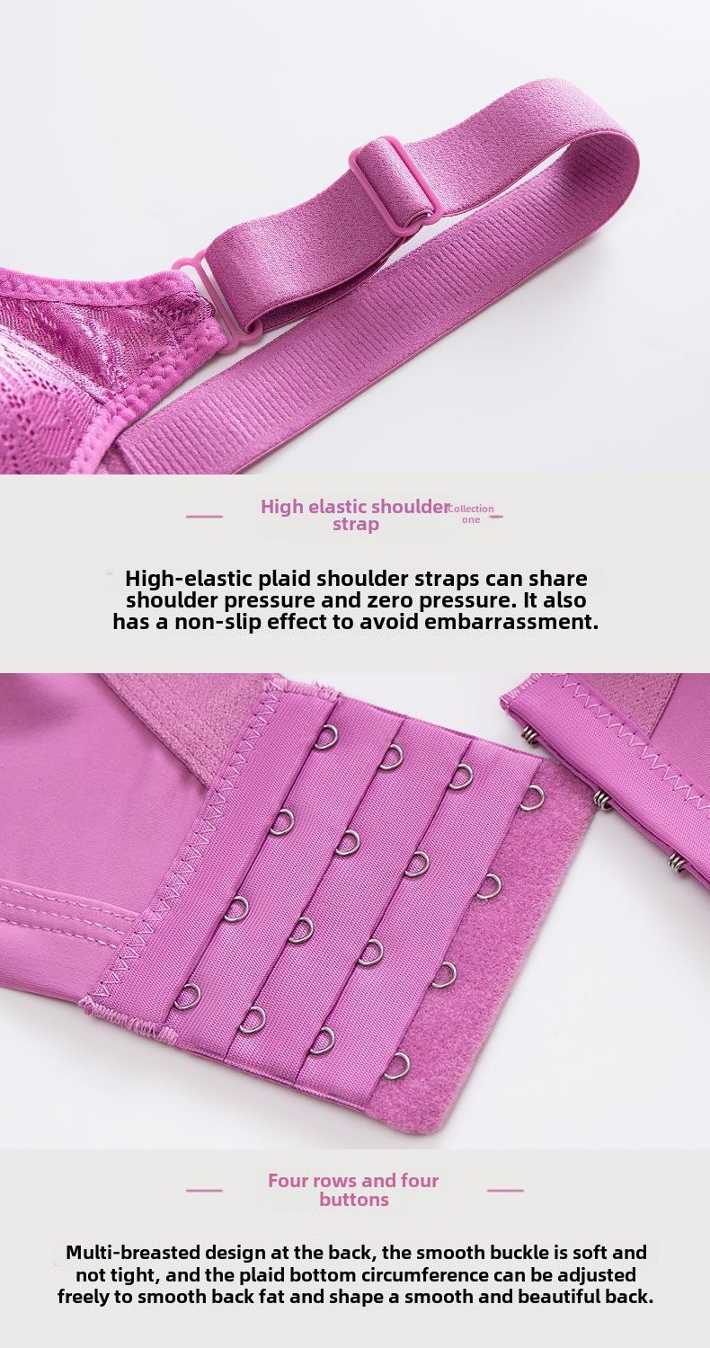 Reggiseno con arricciatura laterale piccolo e sottile senza fili regolabile per taglie forti del sud-est asiatico_voghion.com