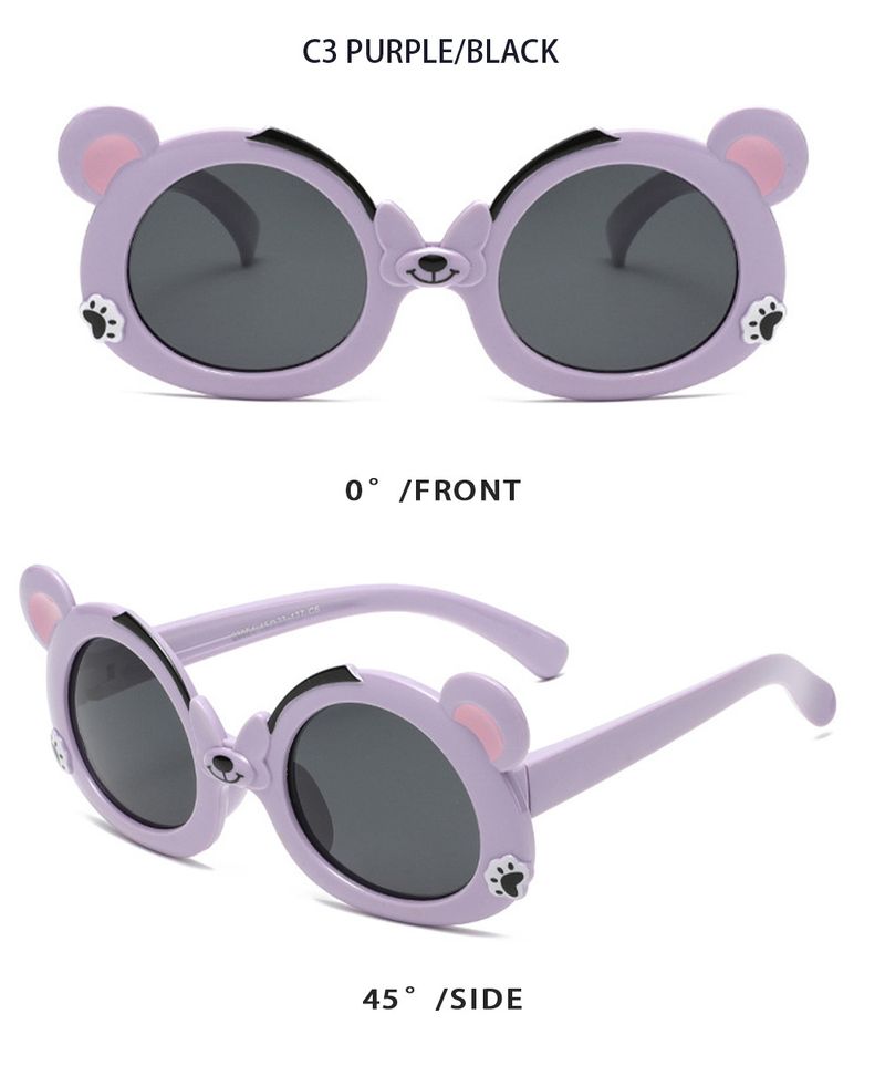 Weiche Silikon-Sonnenbrille mit Cartoon-Bär – UV-Schutz und polarisiert (Unisex für Kinder und Erwachsene, High-End-Komfort)_voghion.com