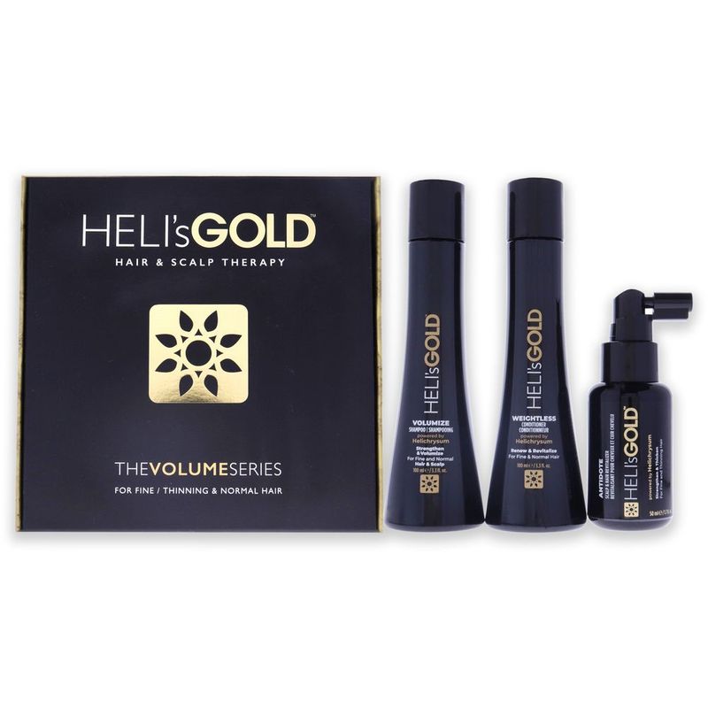 The Volume Series Travel Kit By Helis Gold For Unisex - 3 Pc 3.3oz Weightless Conditioner, 3.3oz Volumize Shampoo, 1.7oz Antidote Scalp And Hair Rev_voghion.com