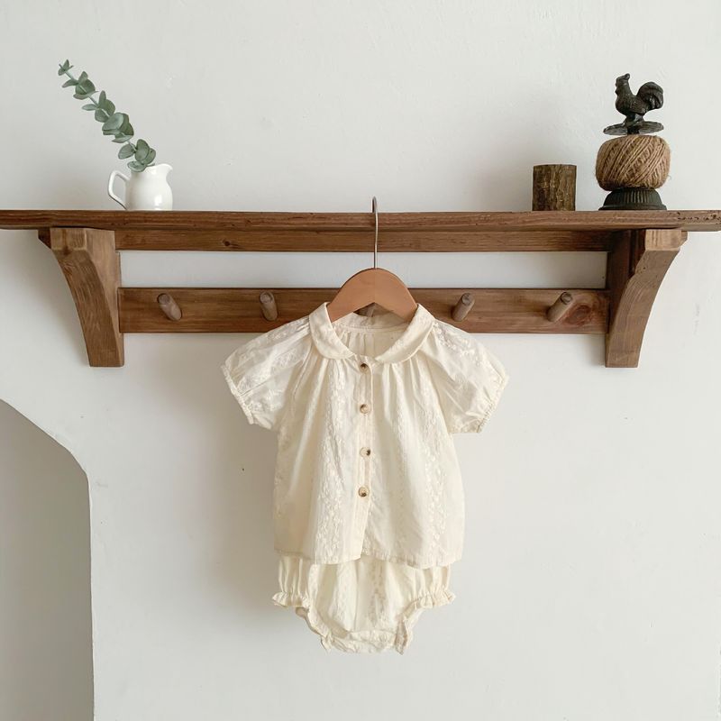 Shorts meisjes zomer 2024 nieuwe baby Koreaanse editie Sweetheart Creeper-set met korte mouwen_voghion.com