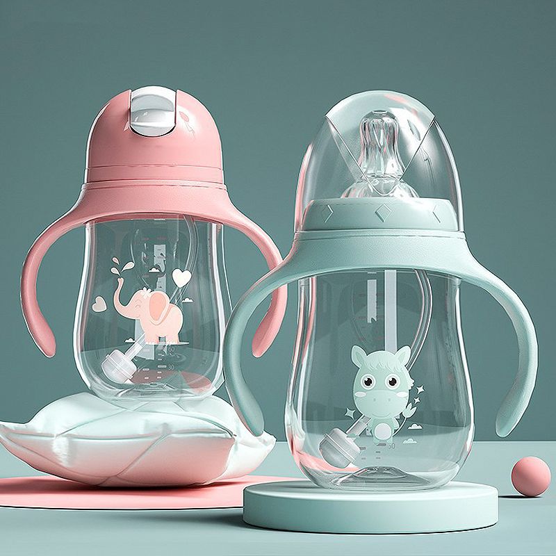 Babyflaschen Trinkbecher Babyflasche Großkalibrig Multifunktional Trinkmilch Trinkwasser Dual-Use-Flasche BPA-frei_voghion.com
