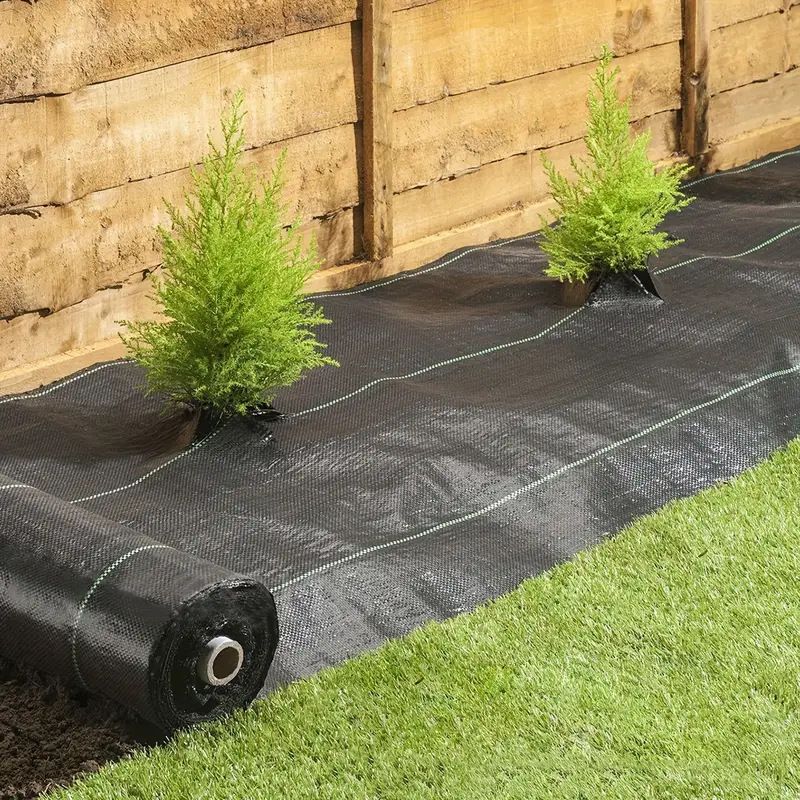 Heavy-Duty PP Weed Barrier Fabric – Black Landscape Ground Cover For Gardens, Orchards & Farms (1m-2m Width, 5m-10m Length)_voghion.com
