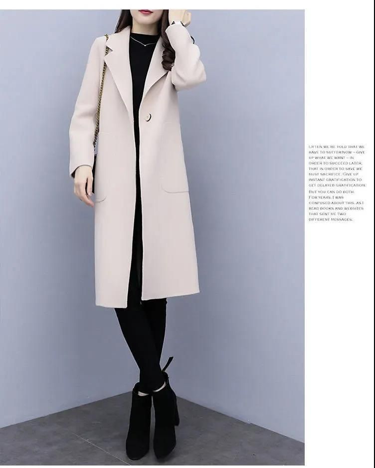 Dames wolmix jas oversized lange trenchcoat, enkelrijs casual blazer met zakken lente/herfst kantoorkleding in beige/zwart/rood_voghion.com