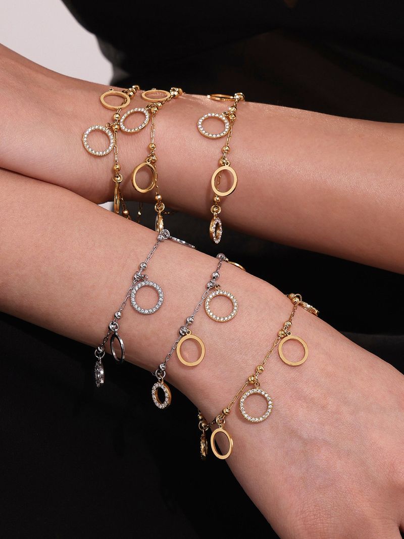 Braccialetto fai da te con accessori in acciaio inossidabile con zirconi rotondi e quadrati, gioielli versatili personalizzati con blocchi di colore_voghion.com