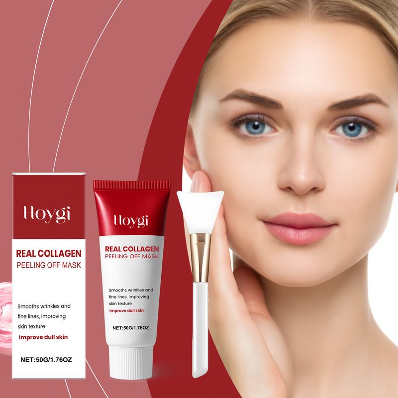 Maschera peel-off al collagene HOYGI, detergente delicata, esfoliante per il viso, idratante, delicata e nutriente per la pelle._voghion.com