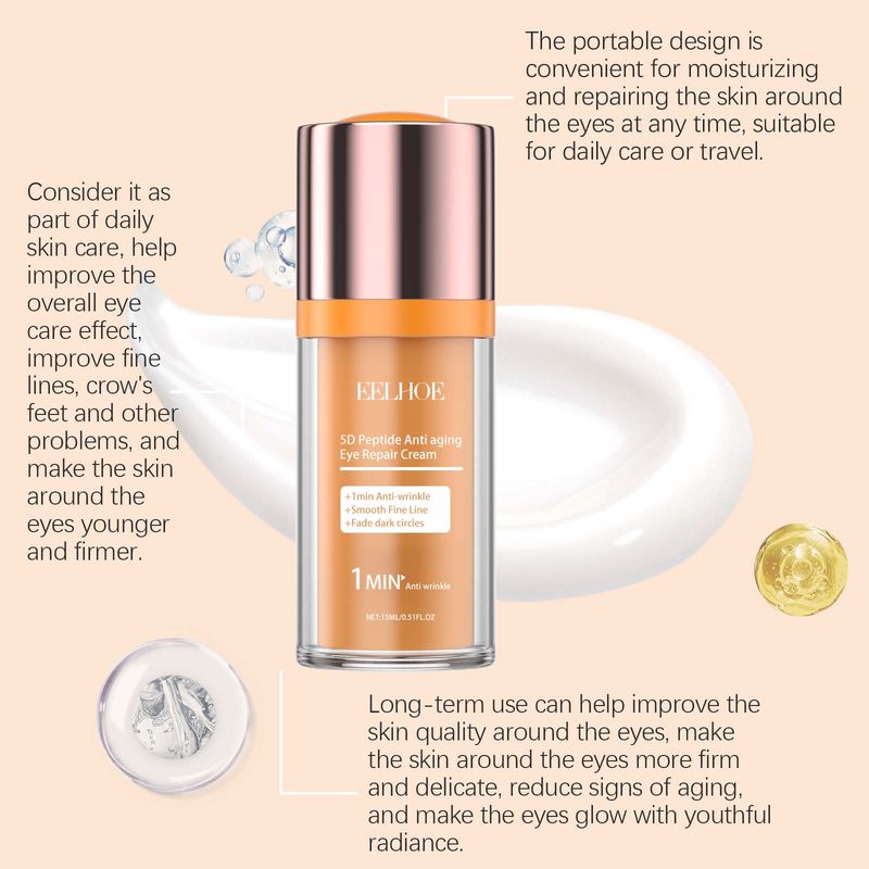 EELHOE 5d Peptide Eye Repair Cream Moisturizing And Smoothing Fine Lines Around Eyes And Firming Repair Eye Cream_voghion.com