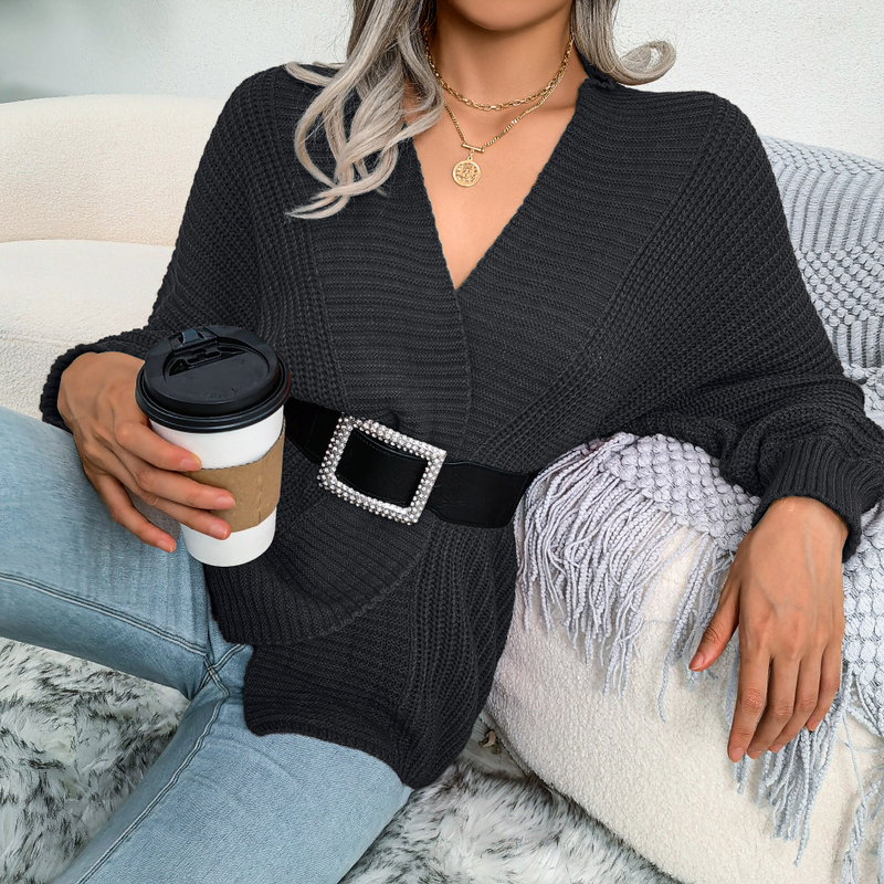 Women's Knit Cardigan Casual Sweater Cardigans Jacket Top Loose Solid Cardigan Open Front_voghion.com