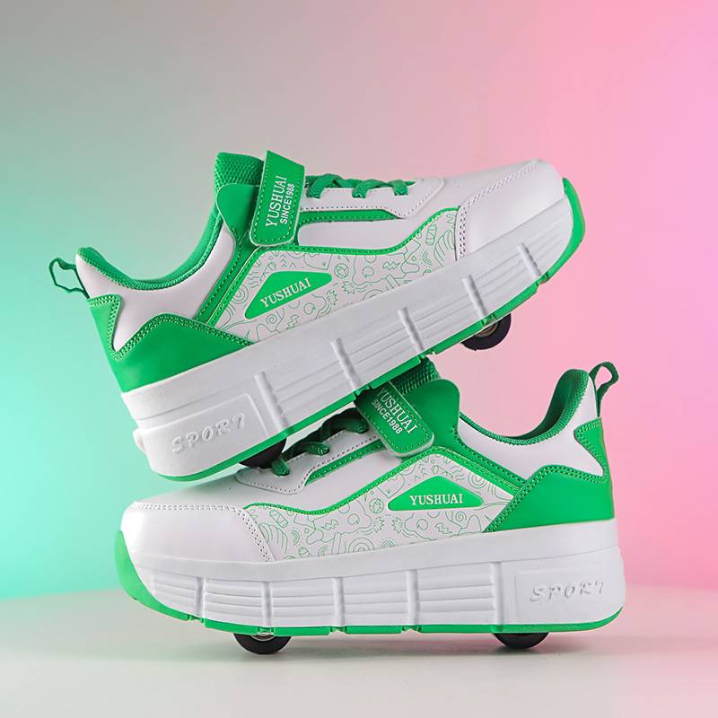 Kinder-Runaway-Schuhe Mädchen-Turnschuhe mit automatischer Riemenscheibe Jungen-Kinder-Mutter-Kind-Turnschuhe mit Rollen Erwachsene Doppelrad-Verformungs-Skates_voghion.com