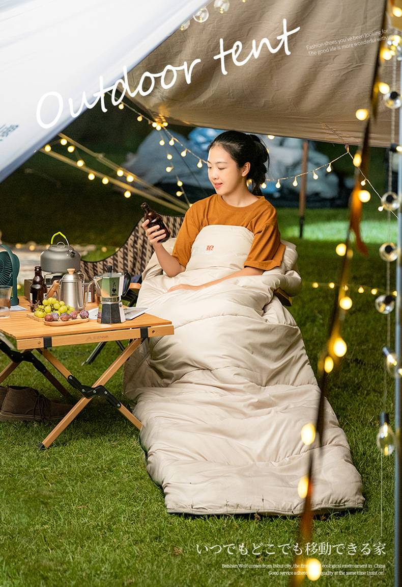 Large Camping Sleeping bag lightweight 3 season Loose Widen Huge bag long size with Liner for Adult Hiking fishing_voghion.com