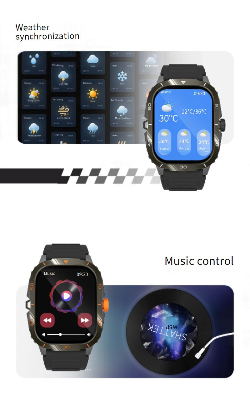 Montre connectée anti-sports trois fonctions Bluetooth appel santé sport informations rappel multifonction table intelligente_voghion.com