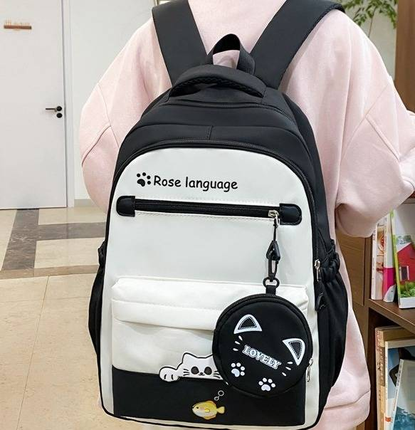 Set di zaini scolastici unisex - Zaino in nylon di grande capacità con spallacci imbottiti, set da 3 pezzi per studenti_voghion.com