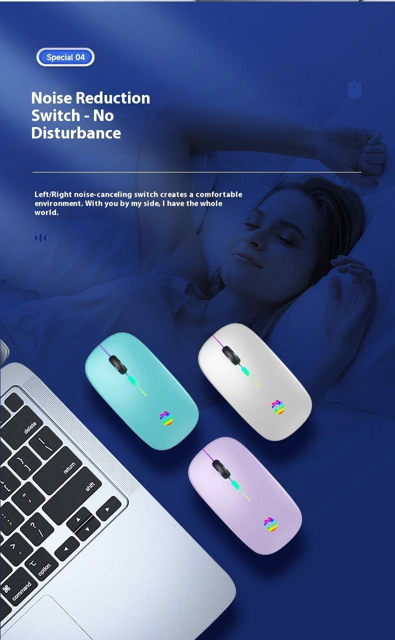 Ratón inalámbrico Bluetooth 5.0 de modo dual: clic silencioso, diseño ergonómico, 1600 DPI ajustable para portátil, tableta y teléfono inteligente._voghion.com
