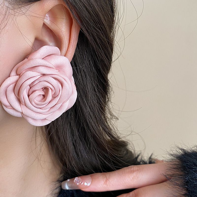 Collier ensemble de perles de fleurs en tissu, nouvelle chaîne minimaliste de clavicule perlée de tempérament doux français, décoration de cou pour_voghion.com