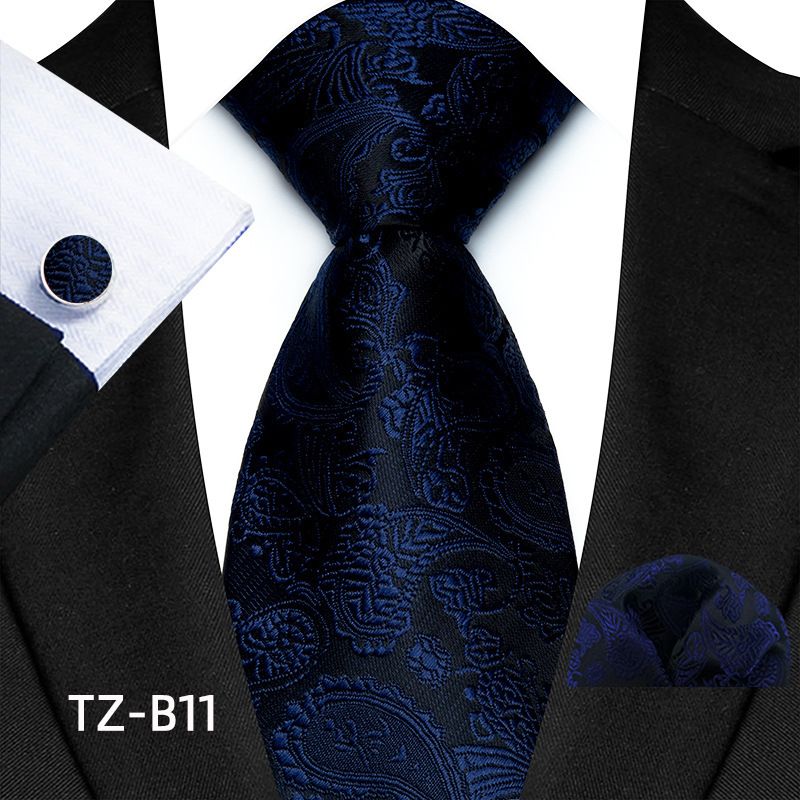 Set de costum de nuntă bărbătesc cu model paisley, cravată și batistă de buzunar, cu manșete_voghion.com