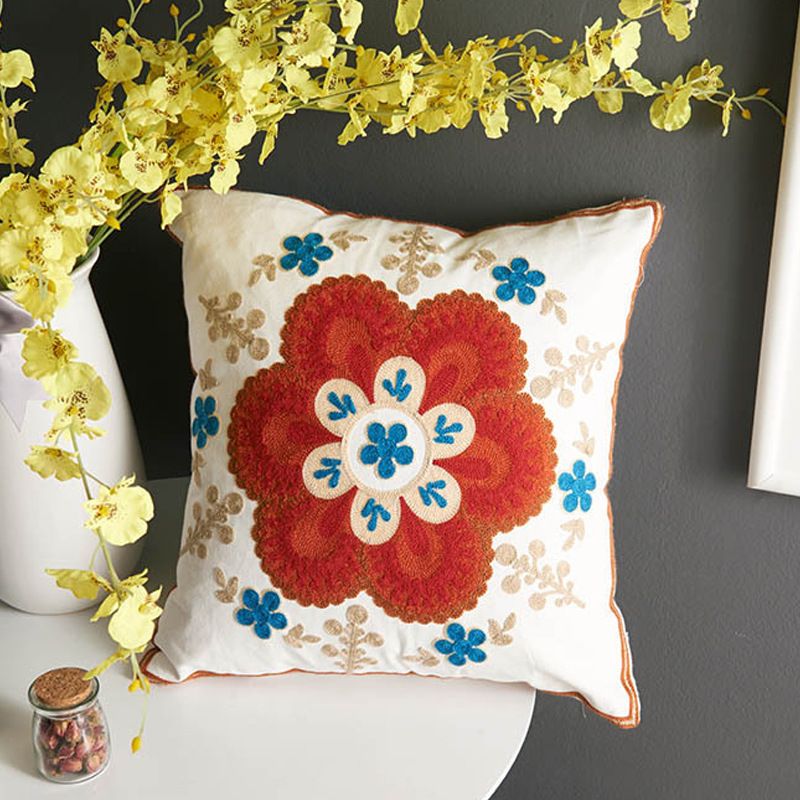 Factory direct high-grade cotton towel embroidery sofa pillow case flower and bird cotton embroidery cushion gift customization_voghion.com