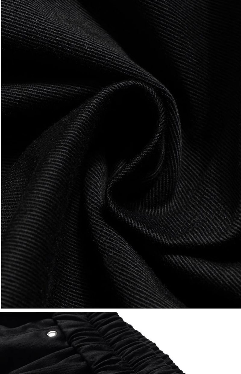Dark Aesthetic Cargo Shorts For Men – High Waist, Side Pocket Utility Pants (Streetwear, Loose Fit, Drawstring, Gothic Style, M-XXXL)_voghion.com