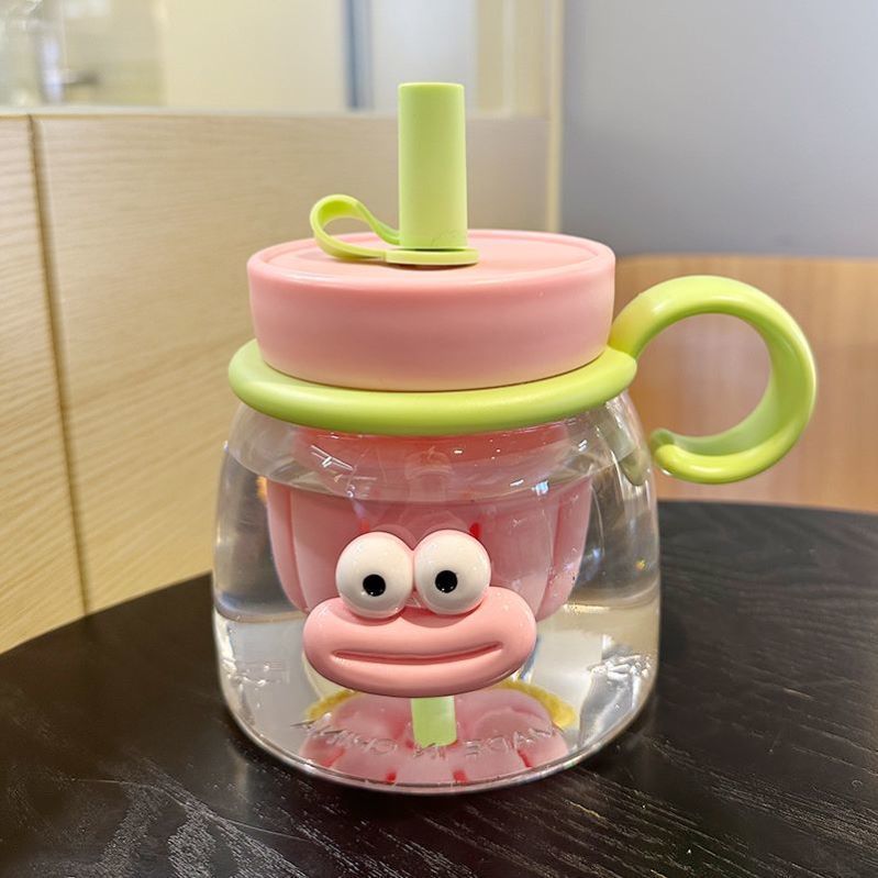 Girls' Water Bottle Summer High-Value Straw Belly Large Capacity Strainer High Temperature Resistant Cute Tea Brewing_voghion.com