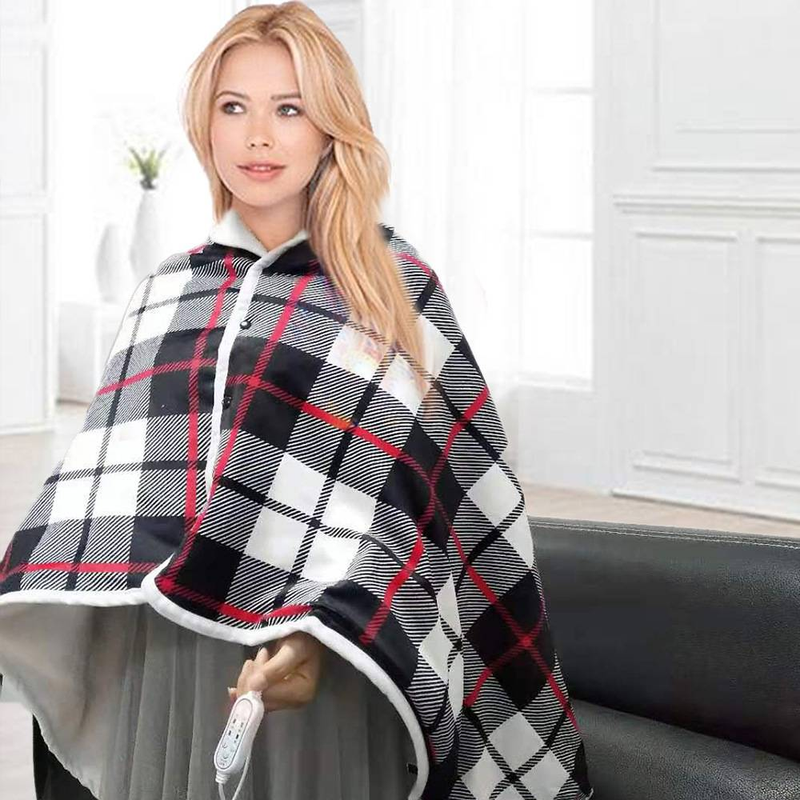 USB Heating Large Shawl 5V Heating Red Checkered Blanket Usb Electric Heating Shawl_voghion.com