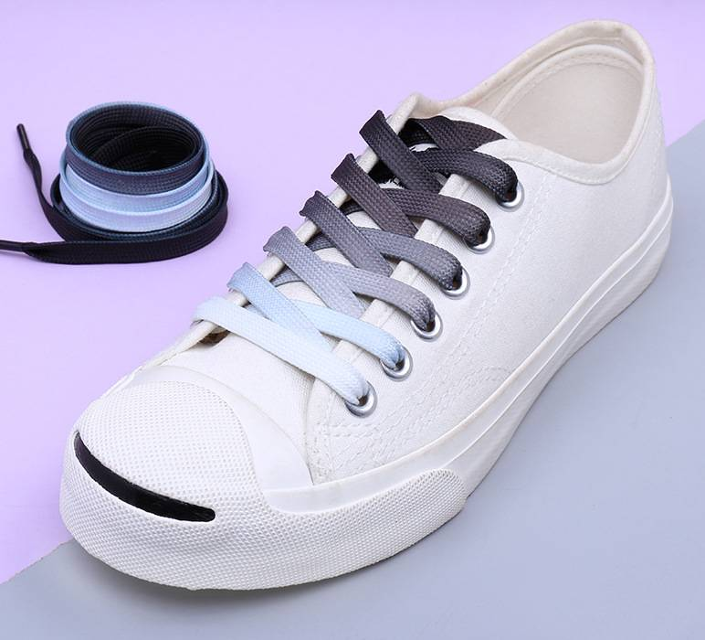 Schuhzubehör Farbverlauf Schnürsenkel Sportschuhe weiße Schuhe Segeltuchschuhe Kinder Persönlichkeit trendige flache Schnürsenkel_voghion.com