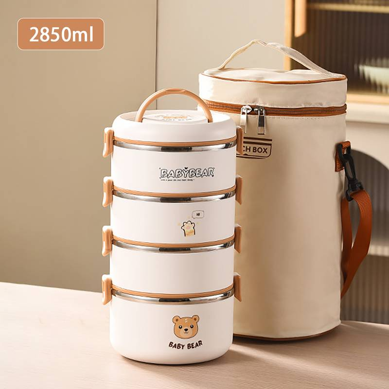 Portable, Leak-proof, Stackable Stainless Insulated Lunch Box, Three-layer Insulated Bento Box, Food Container With Insulated Bag And Folding Spoon_voghion.com