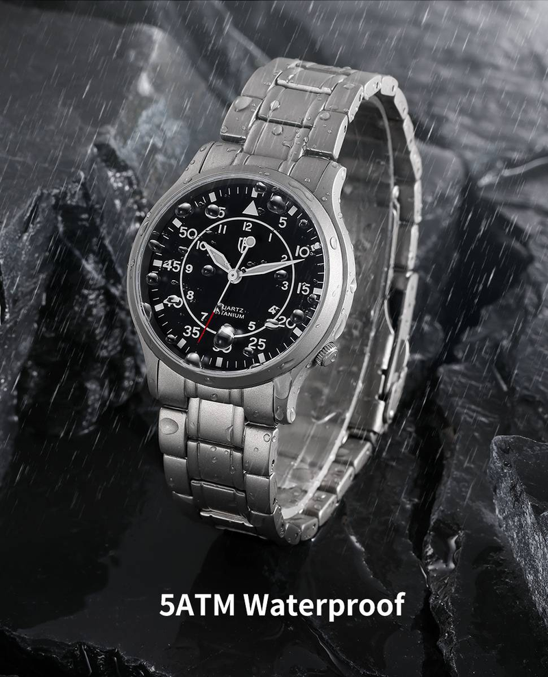 BERNY Titanium Watches For Men Unisex Military Sport Luminous Fashion Analog Quartz Field Watch 5ATM Waterproof Army Tactical Casual Wristwatch_voghion.com