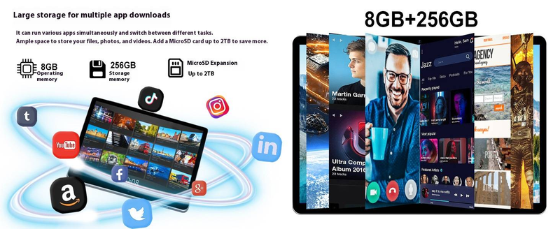 13" Android 4G Business-Tablet – 2K IPS-Bildschirm, 8 GB RAM + 256 GB Speicher, 10000 mAh Akku, GPS, Dual-SIM, Metallgehäuse_voghion.com