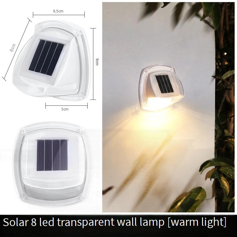 Solar Powered Outdoor Wall Light, 8 LED Waterproof Garden Decoration Light For Patio, Yard, Balcony, Auto On/Off With Motion Sensor_voghion.com