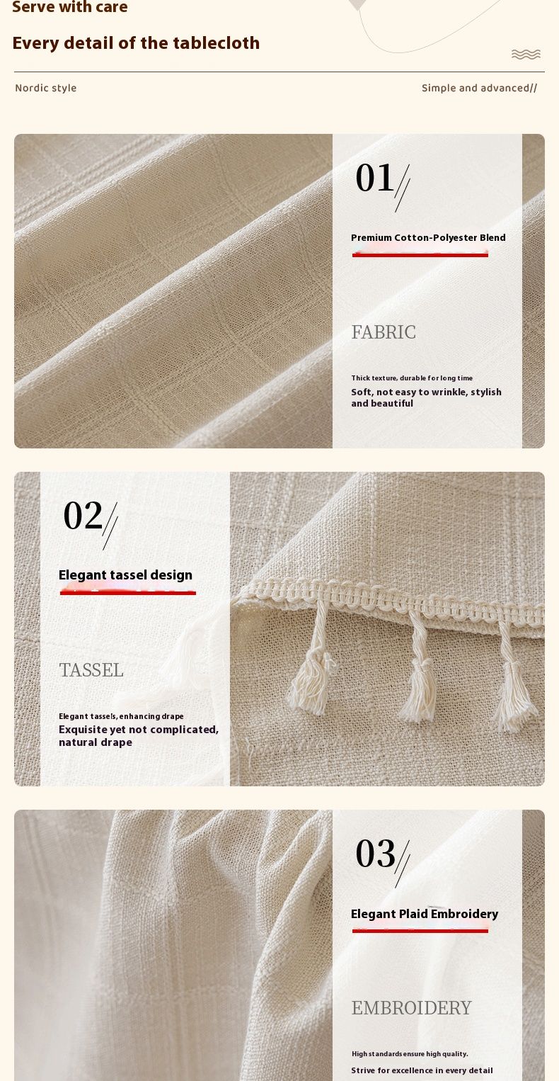 Minimalist Checkered Tablecloth With Fringe – Rectangle Oil & Stain Resistant Cover For Dining Table, Coffee Table, And Kitchen Counter_voghion.com